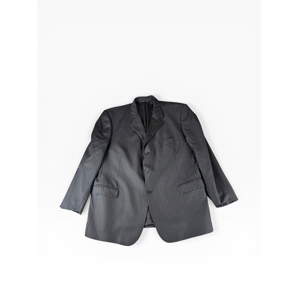 Roberto Villini Italy Mens Grey Pinstripe‎ Wool Silk Blazer Jacket 46R 857008/1